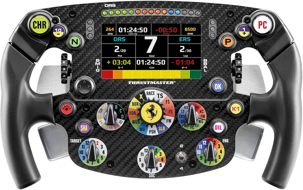Thrustmaster Formula Wheel Add-On Ferrari SF-25 Edition – Volant de Course Réplique Officielle (Échelle 1:1) – Dash Interactif, Magnétique – Compatible PS5, PS4 et PC
