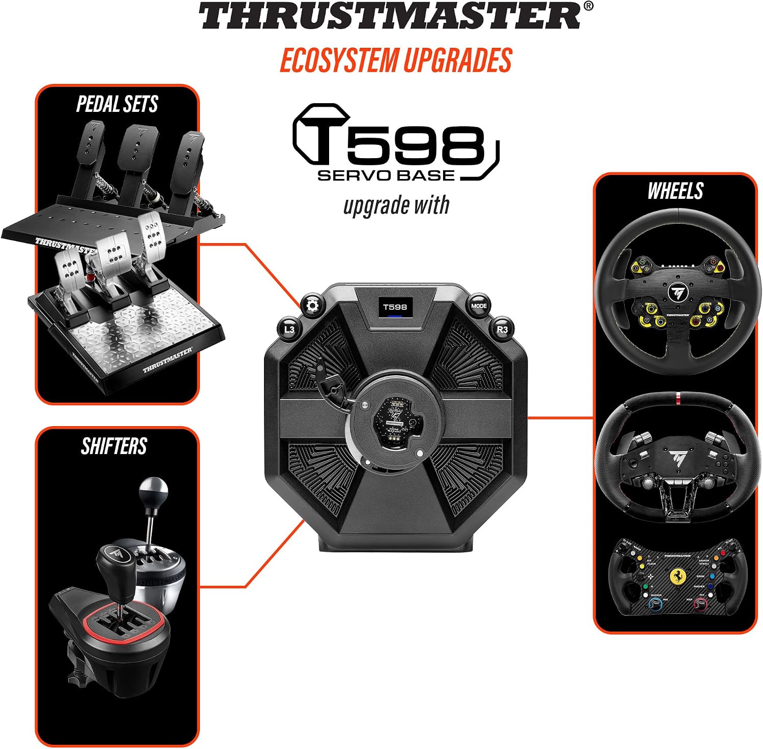 Thrustmaster T598 Servo Base, Base de volant de course à retour de force Direct Axial Drive pour PS5, PS4, PC