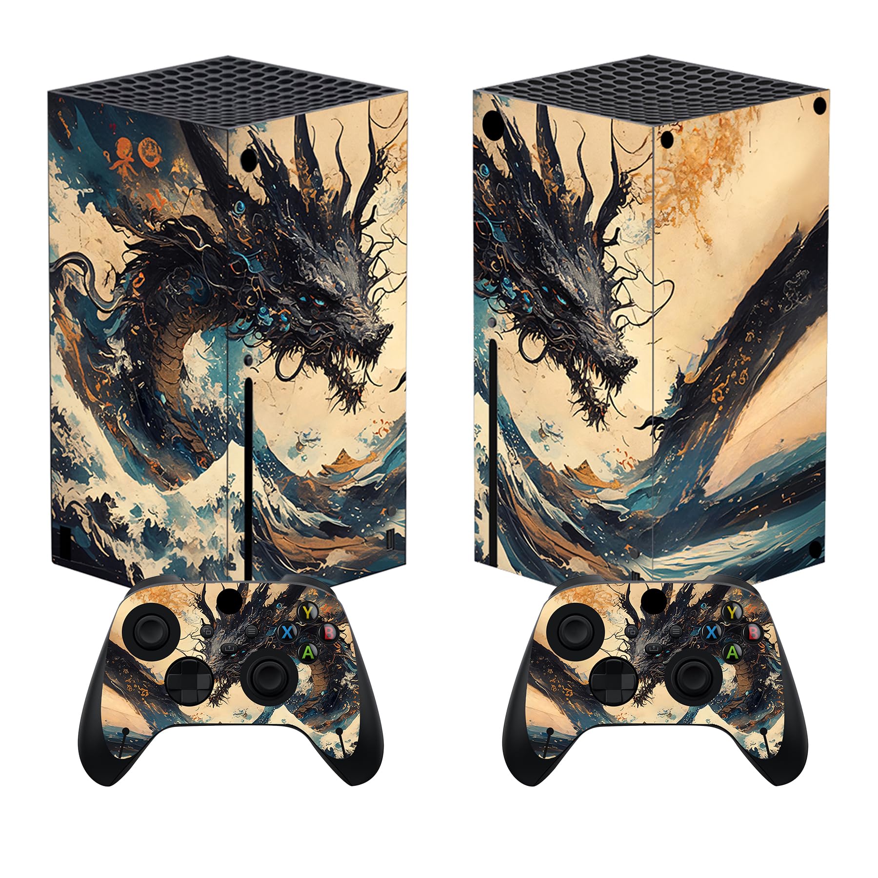 PlayVital Controller Stickers for Xbox Series X, Protective Sticker for Xbox Series X Console Accessories Skin Dress-Cherry Blossom Tomb