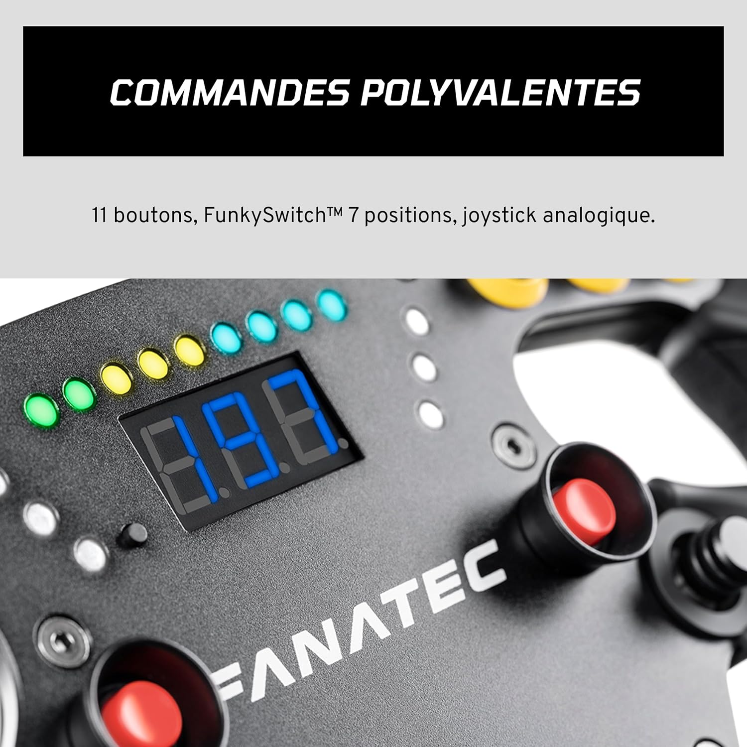 FANATEC Sim Racing ClubSport F1 Esports V2 Steering Wheel – PC | Official Formula 1 License, Alcantara Handles, LED Display, Magnetic Paddles, Integrated Vibration Motors