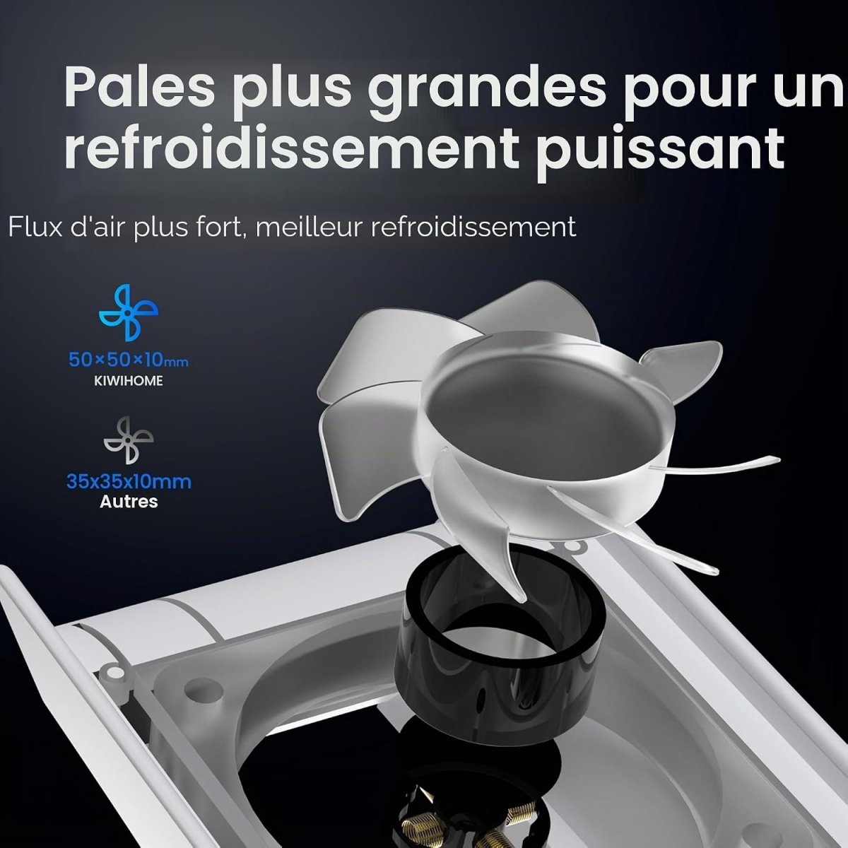 Accessoires de refroidissement PS5 - Ventilateur KIWIHOME avec LED et Ports USB 3.0 - Novaplay