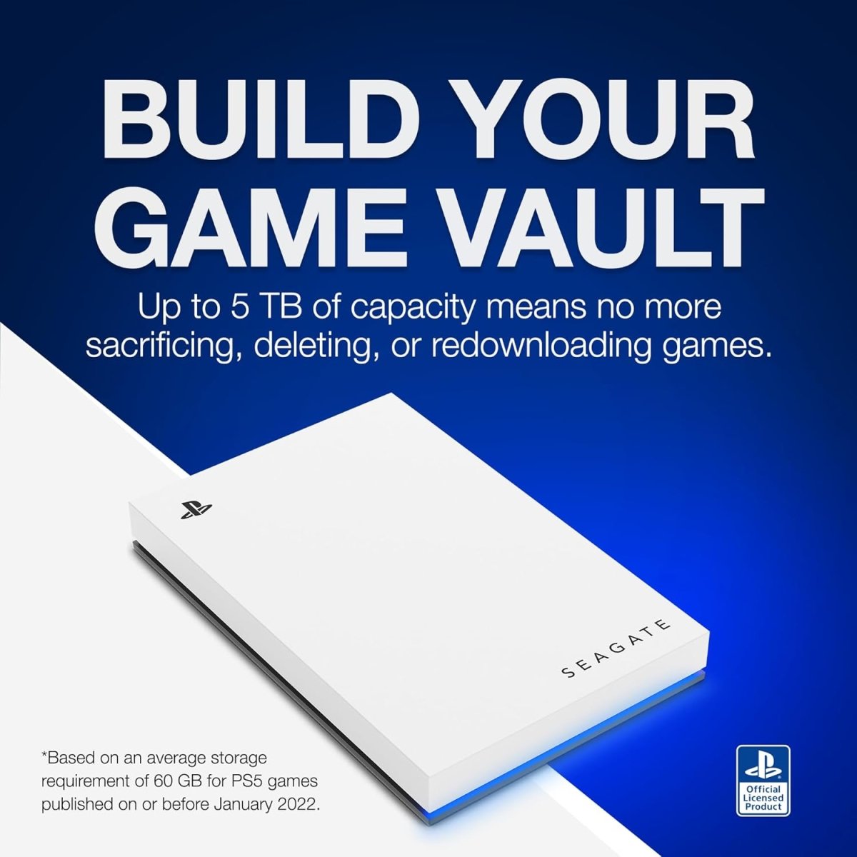 Disque Dur Externe Pour PS4 PS5 - Seagate Game Drive 5To avec Éclairage LED Bleu - Novaplay